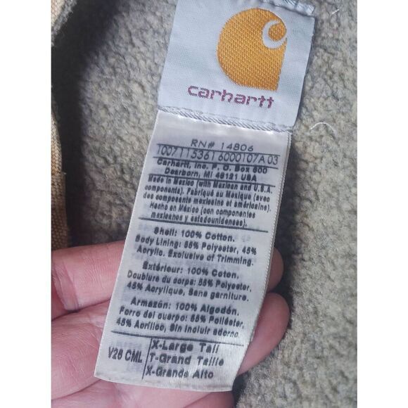 Distressed carhartt v28 in camel extra large tall fleece lined - Picture 3 of 3